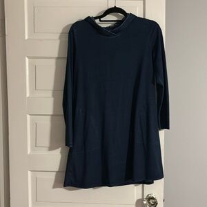 J Jill Indigo blue Hooded Dress